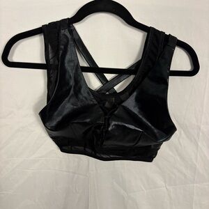Electric Yoga Black Moto-Style Sports Bra Sz L